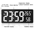 Miniatyrbillede 5 af 5: Led Digital Væg Ur, Cifre Display, Indendørs Temperatur & Fugtighed, Til Bondehus, Hjem, Klasseværelse, Kontor Grøn