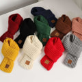 Miniatyrbilde 2 av 5: Sinknap Barn Vinter Skjerf Tykk Ensfarget Strikket Myk Høy Elastisk Hold Varme Gutter Og Jenter Lett Hals Wrap For Daglig Bruk One Size White