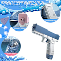 Miniatyrbillede 4 af 5: 2-pak automatisk elektrisk vandpistol med en knap - sommerfestlegetøj Blue and pink