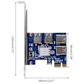 Miniatyrbillede 4 af 5: PCIE Konverter PCI-Express 1 til 4 Adapterkort USB 3.0 Adapter Multiplier Kort