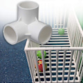 Miniatyrbillede 2 af 4: 3-vejs PVC-fitting PVC-rørforbindelser, tredimensionelle fittings, møbelforbindelser, drivhusramme (32mm,4stk) (hy)