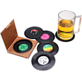 Pikkukuva 4 / 5: Personoitu vintage-CD-levy vinyylilämpöä kestävät/liukumattomat juoma-alustat kuppipöydille estävät vesijäljet ja vauriot kodissa ja baarissa 12pcs Multicolour