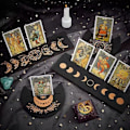 Miniatyrbillede 3 af 5: Bærbar Tarotkortstander i Træ, Rektangulær Måneformet Tarotbase Displaybakke Hekse Spådomsværktøj Tarotartikler 3