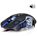 Miniatyrbillede 1 af 4: USB LED Optisk Kablet Mus - Stille Klik - 2400DPI (Sort)