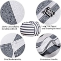 Miniatyrbilde 4 av 5: Oppbevaringssekk for utstoppede dyr, sittepufftrekk for barn 18 inches Grey lines