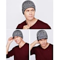 Miniatyrbillede 5 af 5: Vinterhatte til mænd Uldstrikkede Slouchy Beanie-hatte Varme Baggy Skull Cap Dark Gray