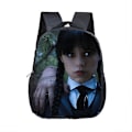 Miniatyrbillede 5 af 5: Wednesday Addams Studenterrygsæk Onsdag Børnehave Belastningsreducerende Rygsæk F