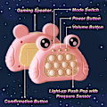 Pikkukuva 3 / 5: Elektroninen valaistu Pop Quick Push -pelikonsoli Fidget -lelut Poppet Sensory Toy Push Pop Bubble Toy Stress Relief Puzzle -peli lapselle Pink