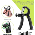 Miniatyrbild 2 av 6: 5-60 kg greppstyrketränare – Justerbar handgreppsstyrketränare med rostfritt stålfjäder för starka handleder, fingrar, underarm, händer Black
