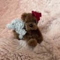 Miniatyrbillede 2 af 2: Fyldte bamse bamser mini bamse bamser legetøj søde 4cm mobil taske charm mini bamse små håndværk bamser miniature små gave red bow