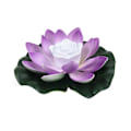 Miniatyrbillede 1 af 5: 18/28cm Kunstig Lotusblomst LED Flydende Pool Have Dam Flydende Blomsterlampe Jikaix Blue 28 cm