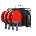 Miniatyrbild 2 av 4: Pingisracket - Professionell - Set med 4 racketar - 8 bollar - Portabel - Röd