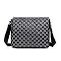 Miniatyrbild 1 av 4: Herr Casual Rutig Axelväska Läder Sport Messenger Bag