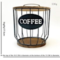 Miniatyrbillede 5 af 5: Hult Kaffe Kapsel Opbevaringskurv Frugt Kaffe Pod Organizer Holder Cafe Hotel Sort