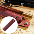 Miniatyrbillede 4 af 7: Læder Pen Pung Fyldepen Pung Enkelt Pen Etui Holder Holdbar Pen Etui Skrivebordsartikler til Kontor Taske Pung Holder Box Organizer Vinrød