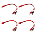Miniatyrbilde 7 av 8: 4 stk RCA 1 hunn 2 hann adapter Y-splitter høyttaler lydkabel 20 cm lang for enhet med 3,5 mm jack