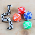 Miniatyrbilde 1 av 2: 24 Blokker Fidget Snake Cube, Mini Snake Ruler Twist Puzzle Toys For Kids Party Favors Supplies, Fidget Sensory Toys White - 12Pcs