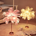 Miniatyrbillede 1 af 4: Led fjerlampe bordlampe lille natlampe soveværelse pige hjerte seng lampe 1 pc White