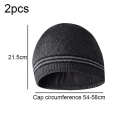Miniatyrbillede 2 af 5: Vinterhue til mænd - Beanie-hue - Varm og blød - Foret hue til kvinder - Sort+sort Black*charcoal gray