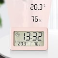 Pikkukuva 2 / 5: 3,8 tuuman yksinkertainen kello, kevyt ja ohut elektroninen kello, jossa lämpötila ja kosteus, värikäs pohjoismainen tyylinen kello, kätevä kello (vaaleanpunainen) (hy)
