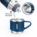 Miniatyrbillede 5 af 5: 500L Isoleret Termosflaske med 2 Ekstra Kopper Rustfrit Stål Kaffe Rejsekrus Lækagesikker Kaffe T Brown