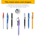 Miniatyrbilde 5 av 8: 2 stk. Retractable Pull Pen Pencil Holder, Duty Universal Retractable Pen Holder for Lanyard, Badge Reel Pen Clip med Belt Clip Key Ring