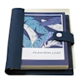 Miniatyrbillede 1 af 5: A5 B5 Ringbind Notesbog 120 Sider Kunstlæder Omslag Linjeret Løsblad Notesbog Metal Trykknap Personlig Journal Dark Blue A5