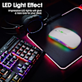 Miniatyrbillede 2 af 7: LED trådløs mus, slank genopladelig trådløs lydløs mus, 2.4G bærbar USB optisk trådløs computermus med USB-modtager til notesbog, pc, bærbar computer White
