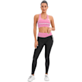 Miniatyrbild 2 av 5: Dam 5-delad yogadräkt träningsset dam aktivkläder set sport yoga fitnesskläder damer träningskläder sportkläder för löpning jogging gym pink XL