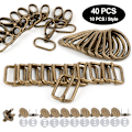 Pikkukuva 4 / 6: 40 kpl 25 mm metalliset D-renkaat laukkuihin, magneettipainikkeet, pyörivät napsautuskoukut, kolmiliukusoljet laukkuihin, ompelu, käsilaukkujen tarvikkeet, laukunvalmistustarvikkeet (25 mm)