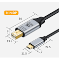 Pikkukuva 4 / 5: Videoprojektorikaapeli Type-C - HDTV/DP/MiniDP korkearesoluutioinen kaapeli 4K60Hz, sopii matkapuhelimiin/näyttöihin/televisioihin/tietokoneisiin Type-C To MiniDP