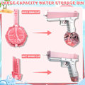 Miniatyrbild 2 av 5: En knapp automatisk elektrisk vattenpistol sommar poolleksaker - Pink