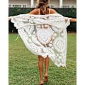 Miniatyrbild 7 av 7: Kvinnors baddräkt Cover Up Baddräkt Kimono Lång Strandklänning Blommig Spets Bikini Badkläder Solskyddskläder White
