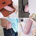 Miniatyrbillede 7 af 7: Rejse Paraply, 6 Ribber Mini Paraply Lille UV Paraply, Foldbar Solparaply Vindtæt Regnparaply med Kapselkasse, Foldbar Bærbar Lommeparaply Pink