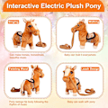 Miniatyrbillede 2 af 5: Gående Pony Legetøj Musikalsk Syngende Dansende Plys Interaktiv Pony Gå Langs Legetøj Hest Med Snore Pony Robot Plys Stoppet Dyr Rystende Hoved Balder