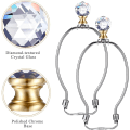 Miniatyrbilde 2 av 5: 2 Krystall Lampe Topper Med Gullbase, 1-3/4 Tommer Diamant Knagg For Lampedekorasjoner