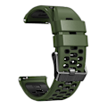 Pikkukuva 2 / 5: Kaksivärinen silikoninen rannekoru Suunto 7 / 9 / 9 Baro -kelloon, 24 mm, monireikäinen, pikalukitus Army Green Black