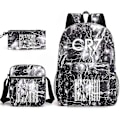 Miniatyrbild 1 av 5: Fashion Cr7 3-delad set ryggsäck Mochila Nya studenter Kapacitet Skolväska Bokväska Resväska Only satchel 3