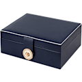Miniatyrbillede 3 af 6: Smykkeboks Organizer til Halskæder, Øreringe, Armbånd, Ringe, Stor PU Læder Smykke Opbevaringskasse med 3 Stabelbare Blue