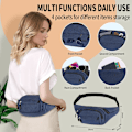 Miniatyrbild 2 av 4: Bumbag, Resväska för Damer Bumbags Midjeväska för Löpning Promenader, Vattentät Bumbag Crossbody Justerbar Lätt Midjeväska (Blå)