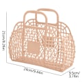 Miniatyrbillede 3 af 3: Badeværelse Hullet Ud Vask Opbevaring Kurv Badekurv Plastik Badekurv Sammenklappelig Net Håndkurv Badekurv (24x21x9.5cm) Khaki