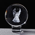 Miniatyrbillede 1 af 5: 6 cm Krystal 3D Beskytterengel Statuette Kugle med Krystalbase, Hjemme Dekoration Kunsthåndværk Ornamenter, Mindegave til Nogen Speciel