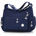 Miniatyrbild 7 av 8: Vattentät nylon crossbody-handväska med en axelros ArmyGreen