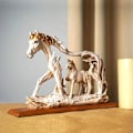 Miniatyrbilde 6 av 6: Hestestatuett i harpiks - Hjemmedekorasjon - Hestskulptur - Hjemmefigur - Gaveornament til stue, skrivebord, kontor, studierom, soverom, kaffe