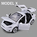 Pikkukuva 1 / 5: 1:32 Tesla Model X Model 3 Model S Model Y Metallivaluauto Diecast-leluauto Ääni ja valo Lapsen lelut Lasten lahjat Poikaleikki Model X White