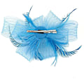 Miniatyrbillede 3 af 4: Kvinde Fascinator Hat Blomst Bryllup Fascinator Hovedbånd Fjer Flapper Brud Hovedbeklædning Hovedstykker Pillbox Hat Bowler Mini Top Hat Hårklemmer(blå)
