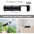Miniatyrbillede 2 af 5: 30 stk. sorte havebygningsrørklemmer, 25 mm plastklips til drivhusramme PVC-rørklemmer, have- og landbrugsdrivhusværktøj