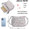 Miniatyrbilde 2 av 5: Crossbody-vesker for kvinner, multi-lomme crossbody-veske, skuldertaske, reiseveske (grå-rød prikk)