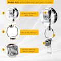 Miniatyrbilde 3 av 8: 2 stk. Retractable Pull Pen Pencil Holder, Duty Universal Retractable Pen Holder for Lanyard, Badge Reel Pen Clip med Belt Clip Key Ring