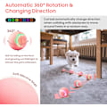 Miniatyrbild 5 av 7: Interaktiv katt leksak boll husdjur leksak boll med LED-ljus automatisk roterande intelligent för katt inomhus, USB-laddningsbar (rosa)